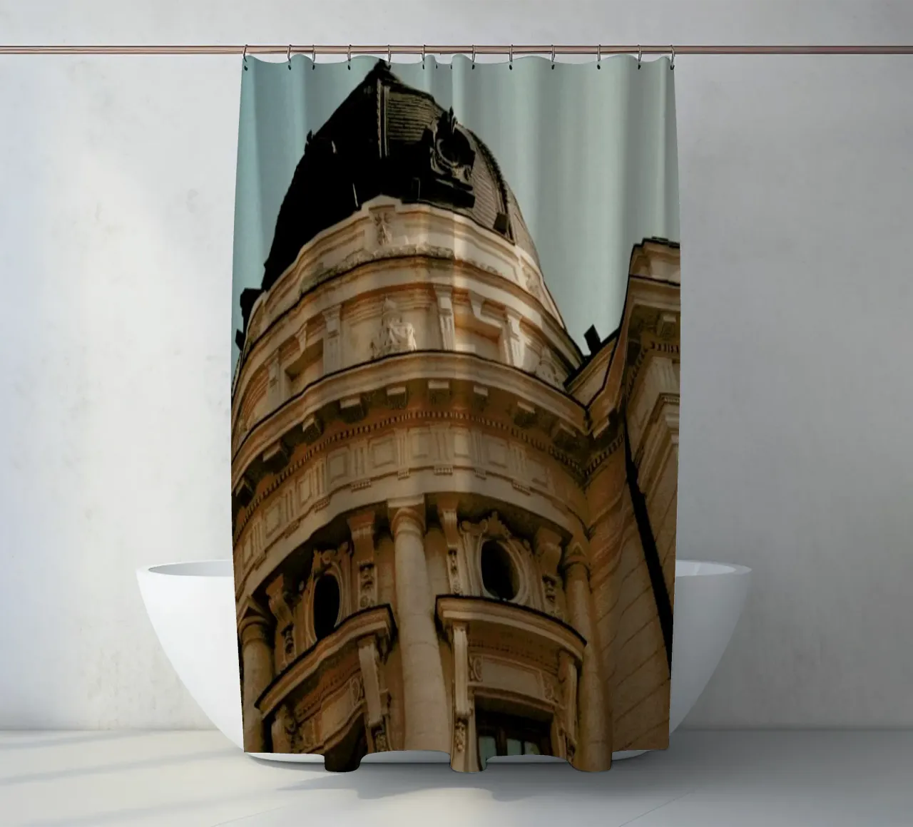 Analog Series Architecture In Bucharest Duschvorhang von Sebastian Hilgetag