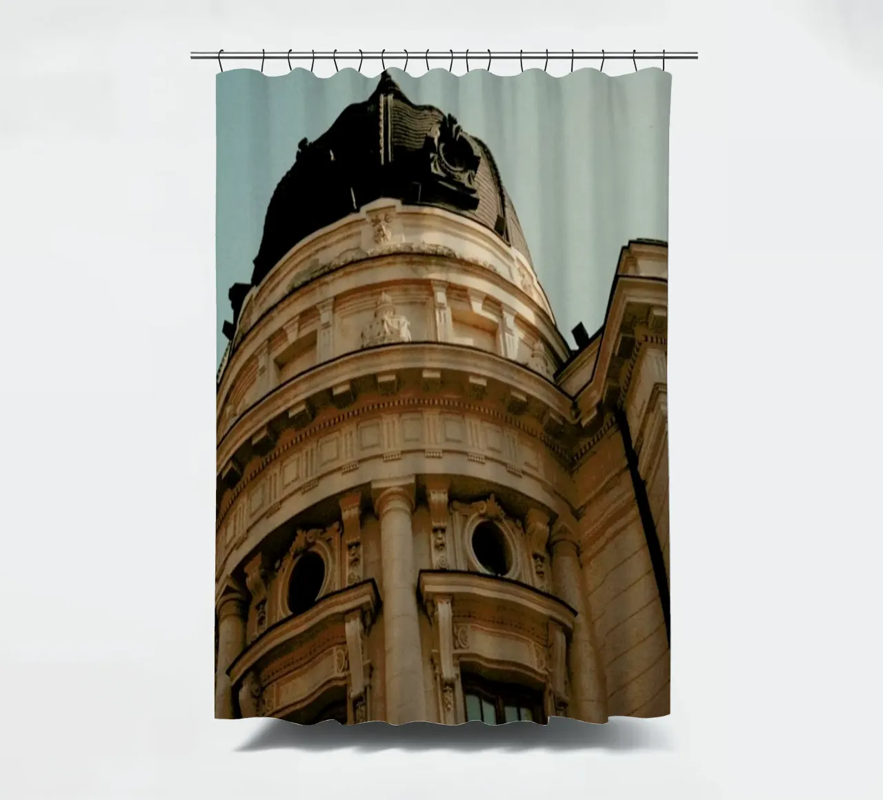 Analog Series Architecture In Bucharest Duschvorhang von Sebastian Hilgetag