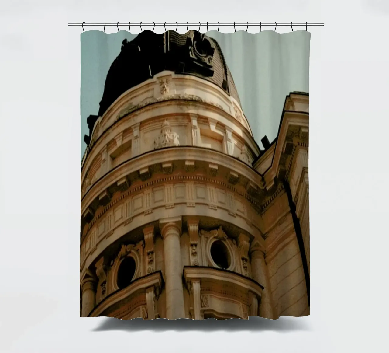 Analog Series Architecture In Bucharest Duschvorhang von Sebastian Hilgetag