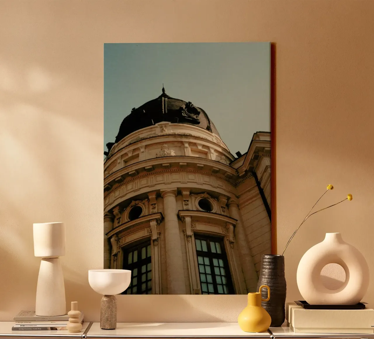 Analog Series Architecture In Bucharest Leinwand von Sebastian Hilgetag