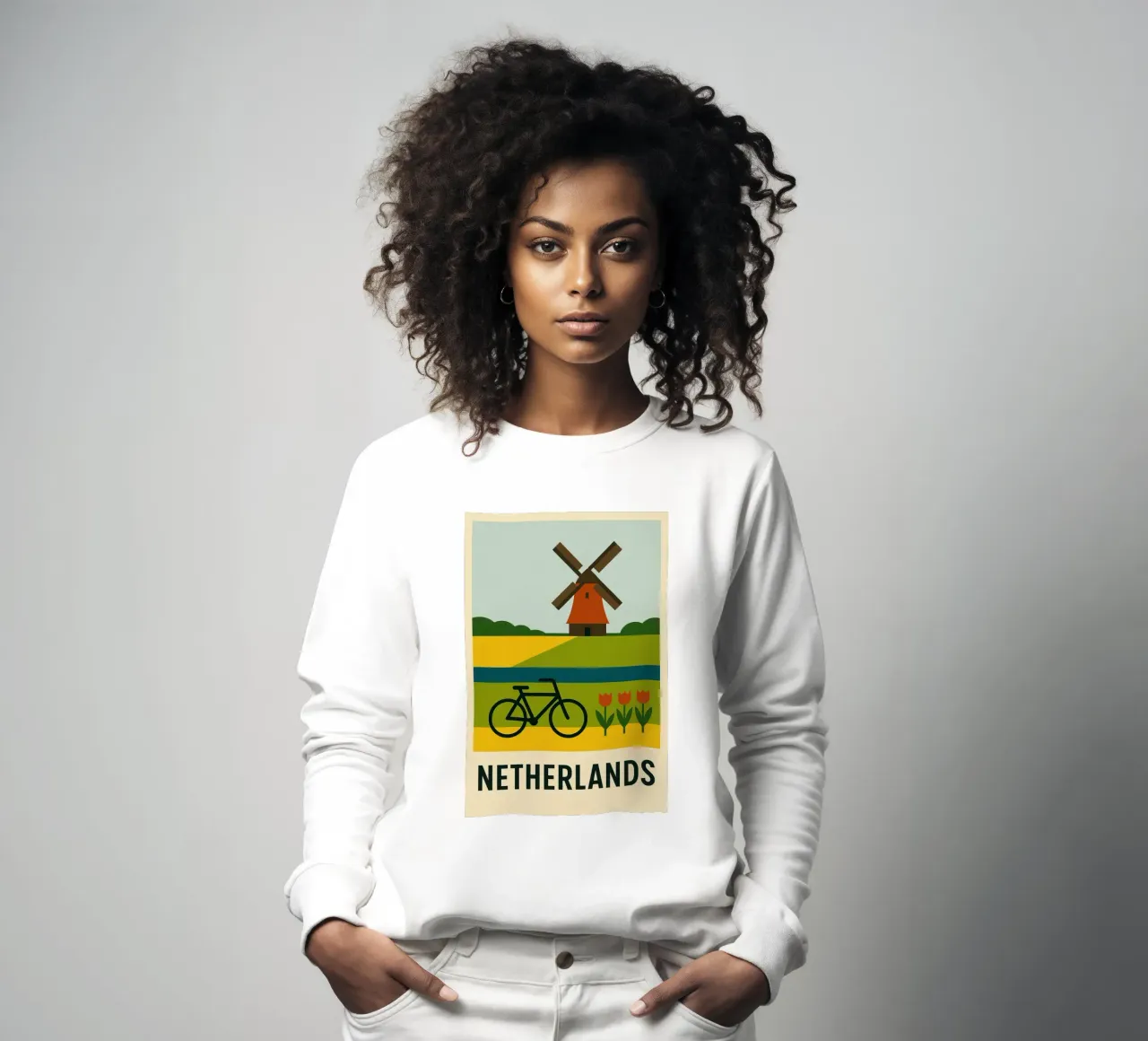Netherlands - Fields, Tulips and Graphic Energy sweatshirt by JETLAG | affiches voyage