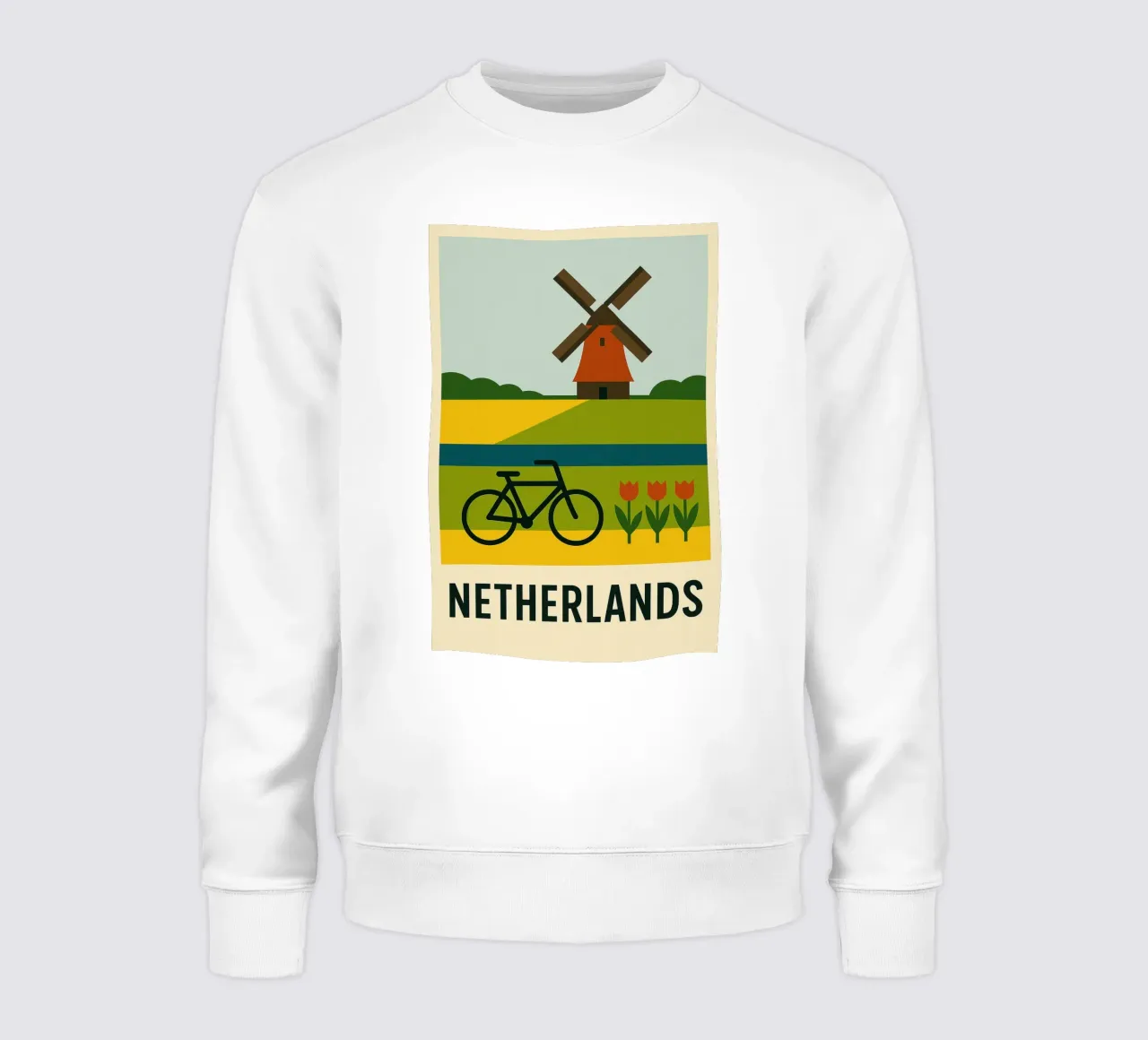 Netherlands - Fields, Tulips and Graphic Energy sweatshirt by JETLAG | affiches voyage