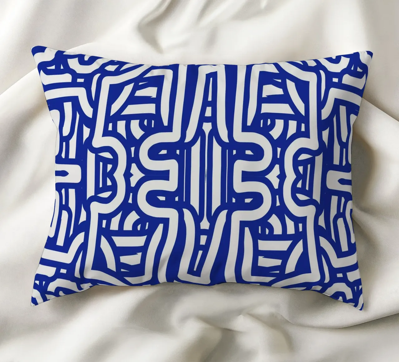 Simmetria del loop blu cuscino da Little Dean