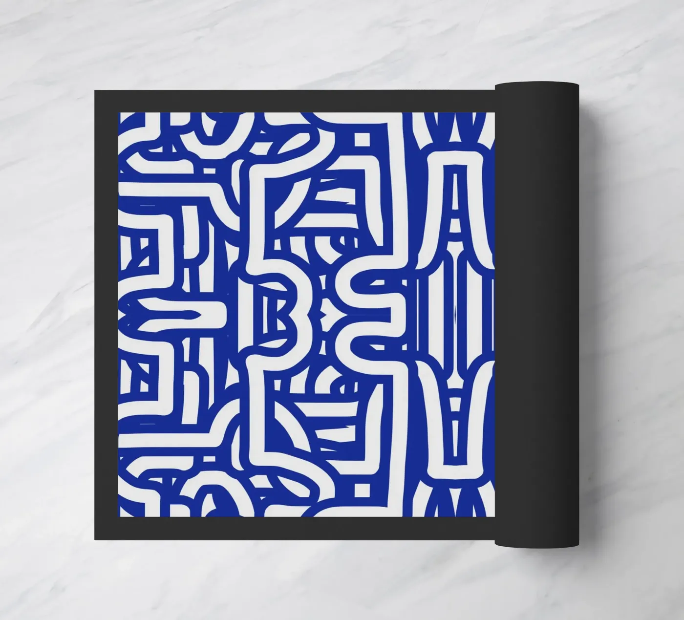 Blauwe lus symmetrie deurmat van Little Dean