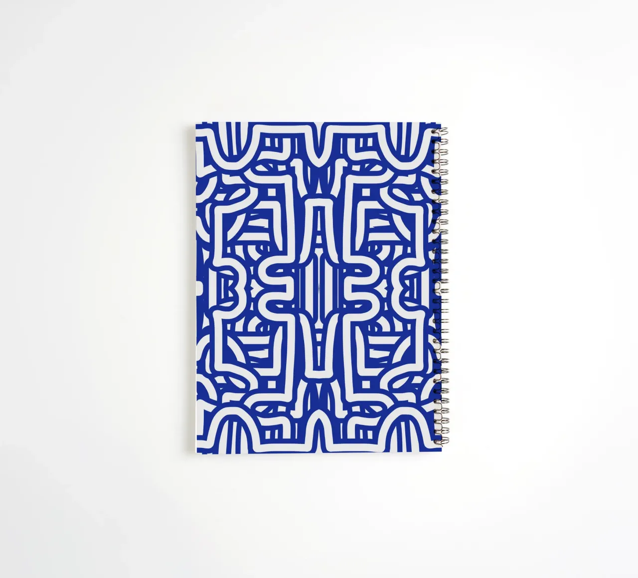 Blue loop symmetry spiral notebook by Little Dean