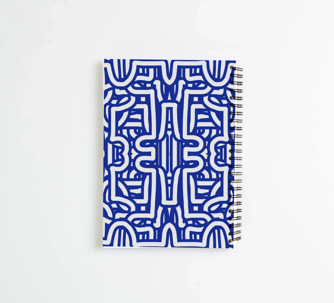 Blue loop symmetry spiral notebook by Little Dean