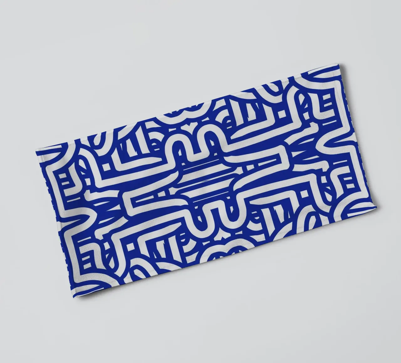 Blue loop symmetry towel by Little Dean