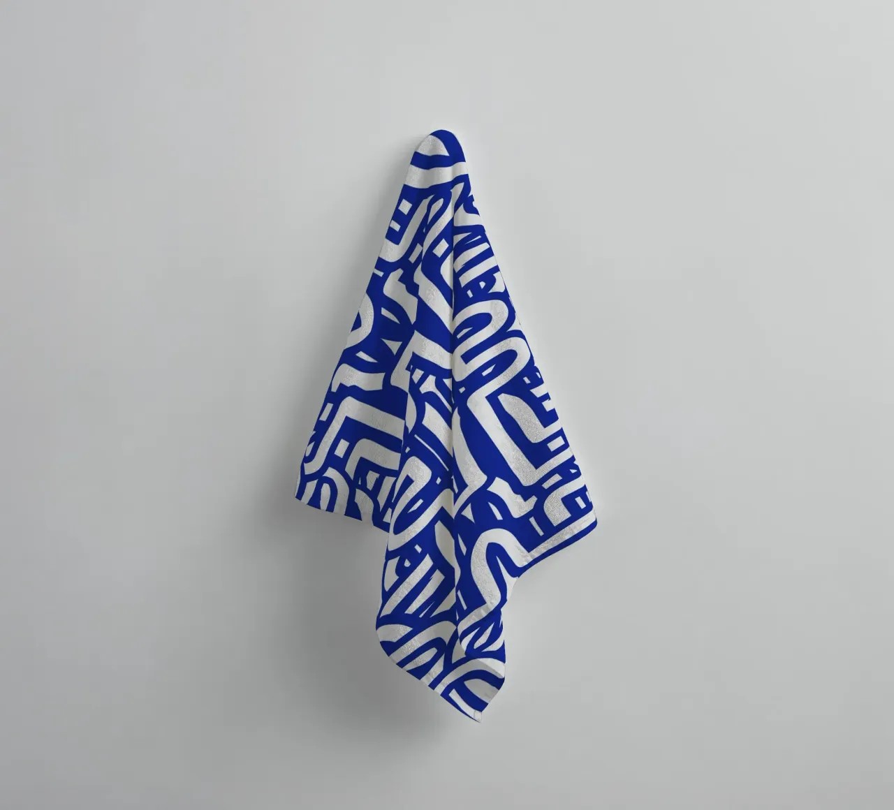 Blue loop symmetry towel by Little Dean