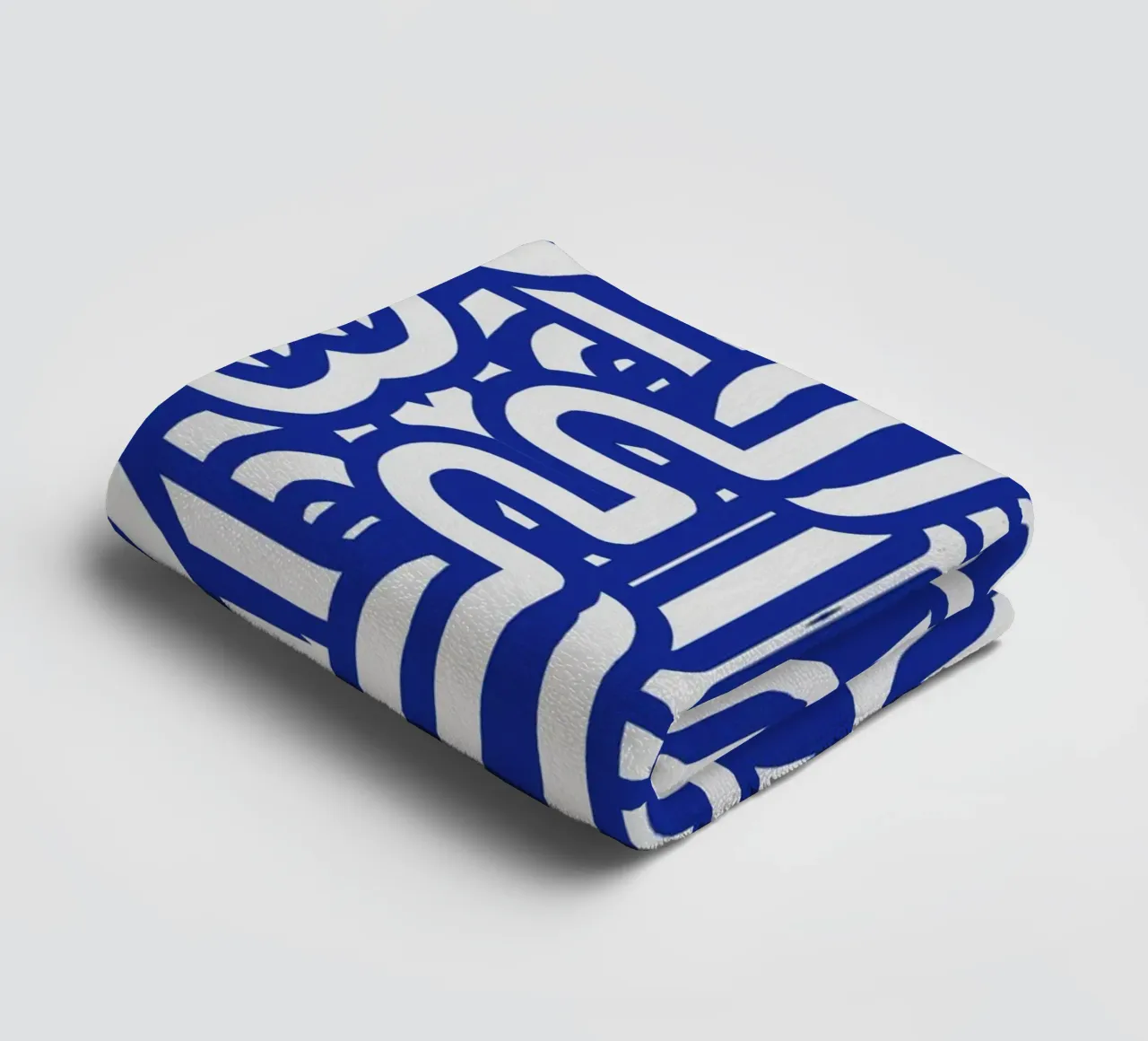 Blue loop symmetry towel by Little Dean