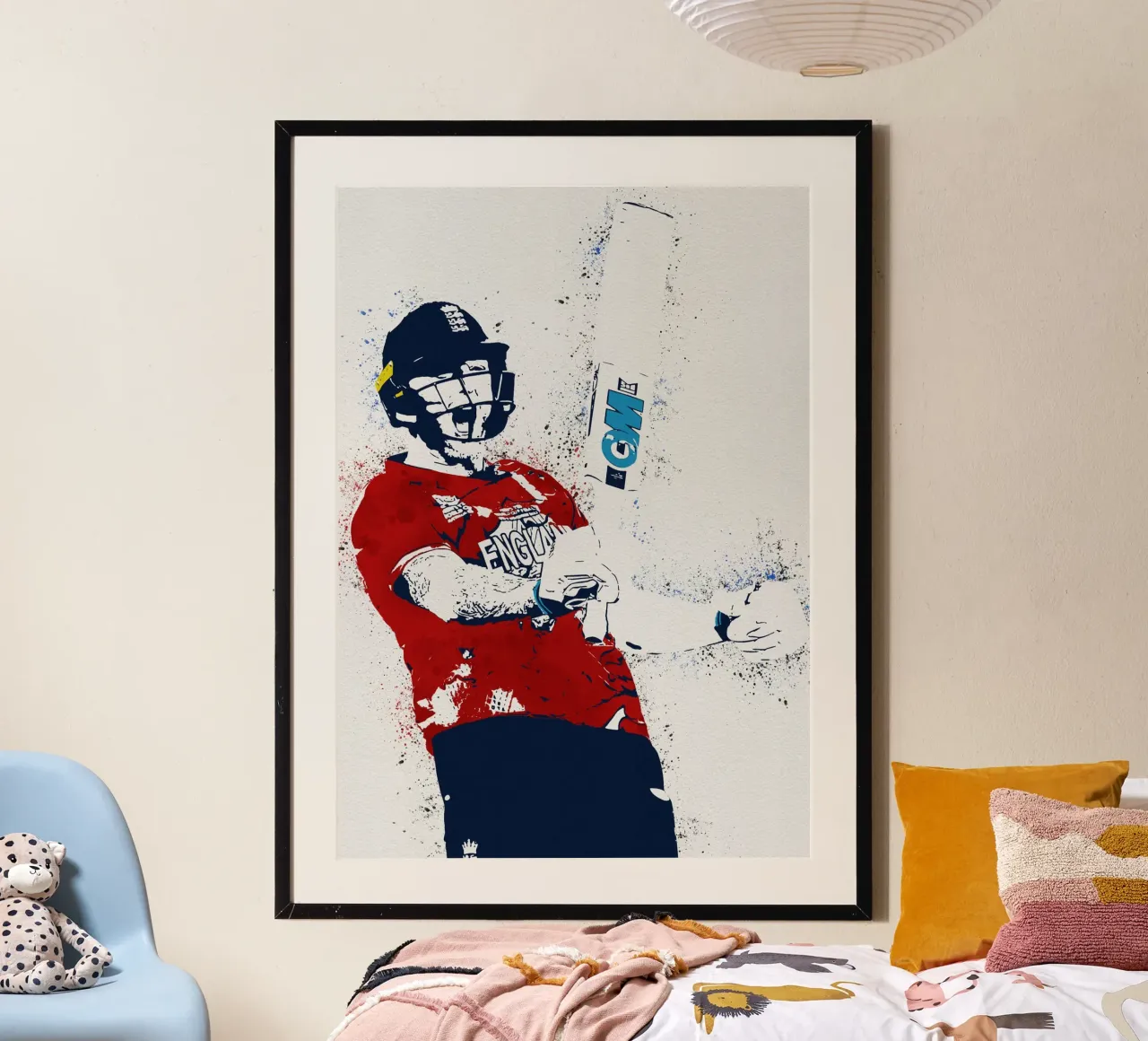 Ben Stokes poster con telaio in alluminio da tenten
