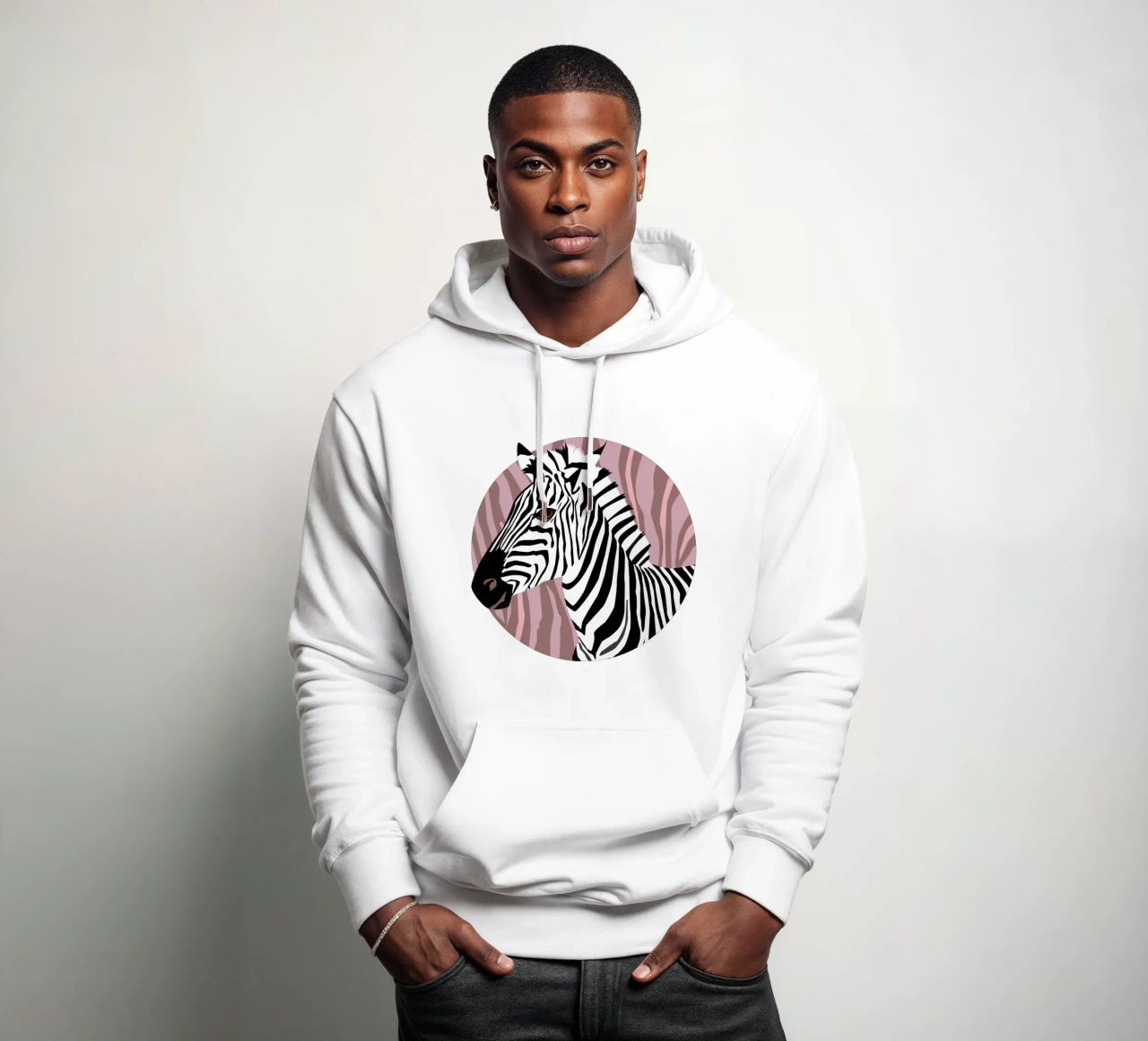 Zebra Vibes. Wild Life. felpa con cappuccio da CalliLetters