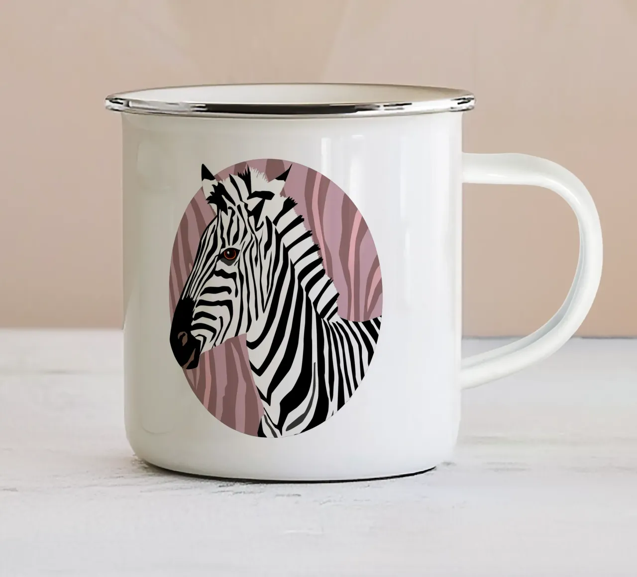 Zebra Vibes. Wild Life. emaille mok van CalliLetters