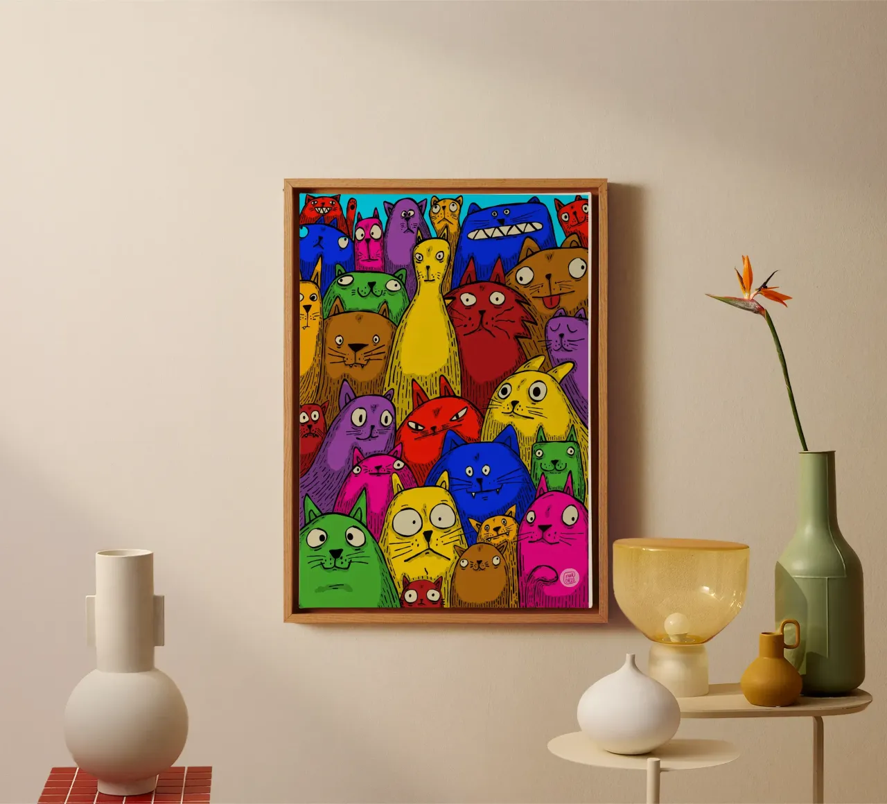 Crazy Cats canvas by marchelo