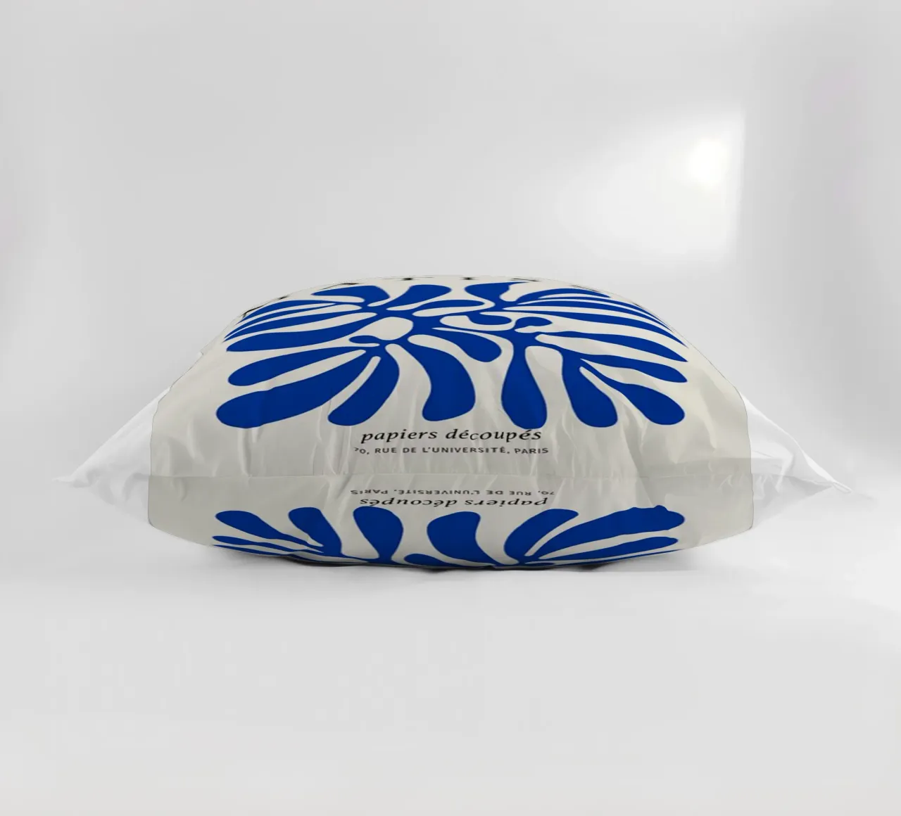 foglie di palma blu cuscino da sazkia art