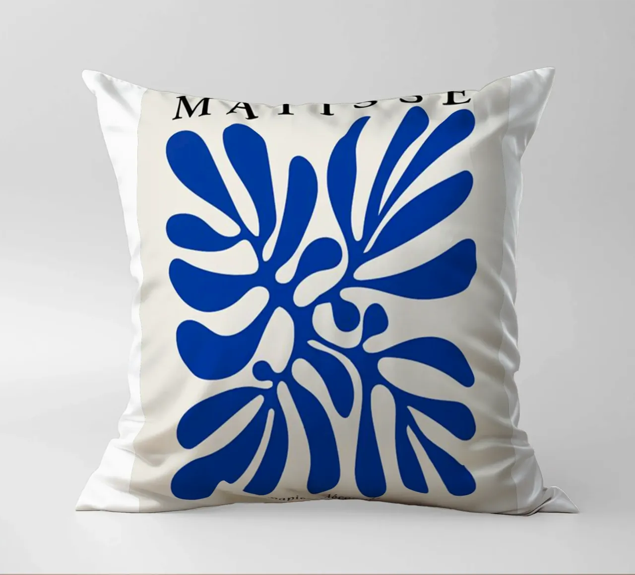 foglie di palma blu cuscino da sazkia art