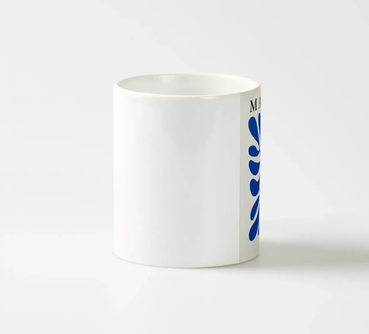 foglie di palma blu tazza in ceramica da sazkia art