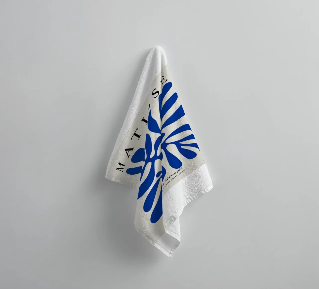 foglie di palma blu asciugamano da bagno da sazkia art