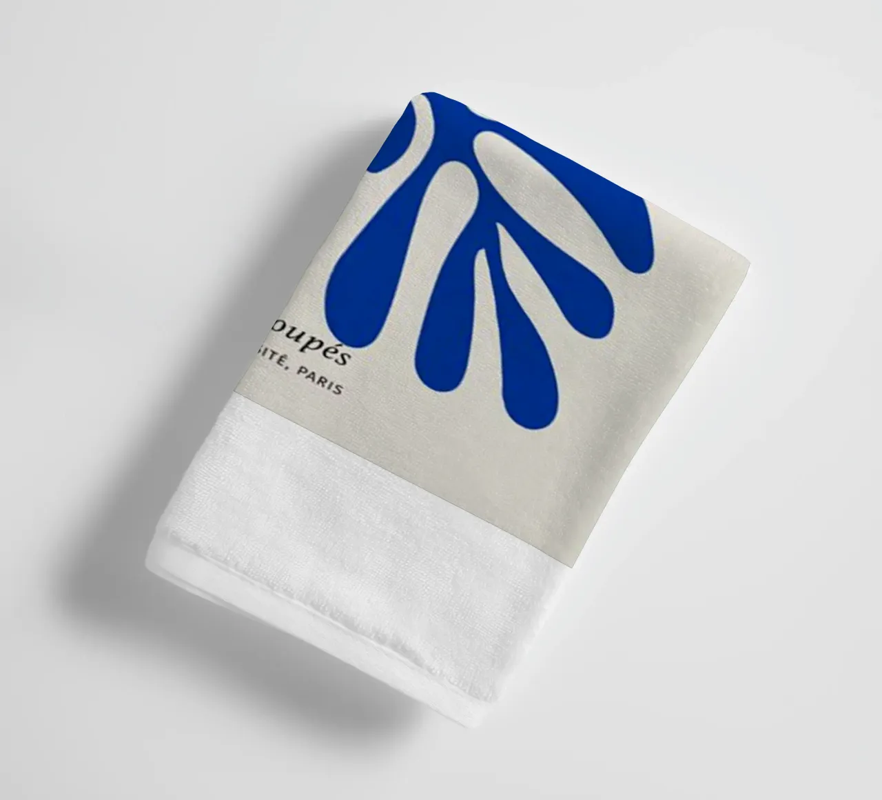 foglie di palma blu asciugamano da bagno da sazkia art