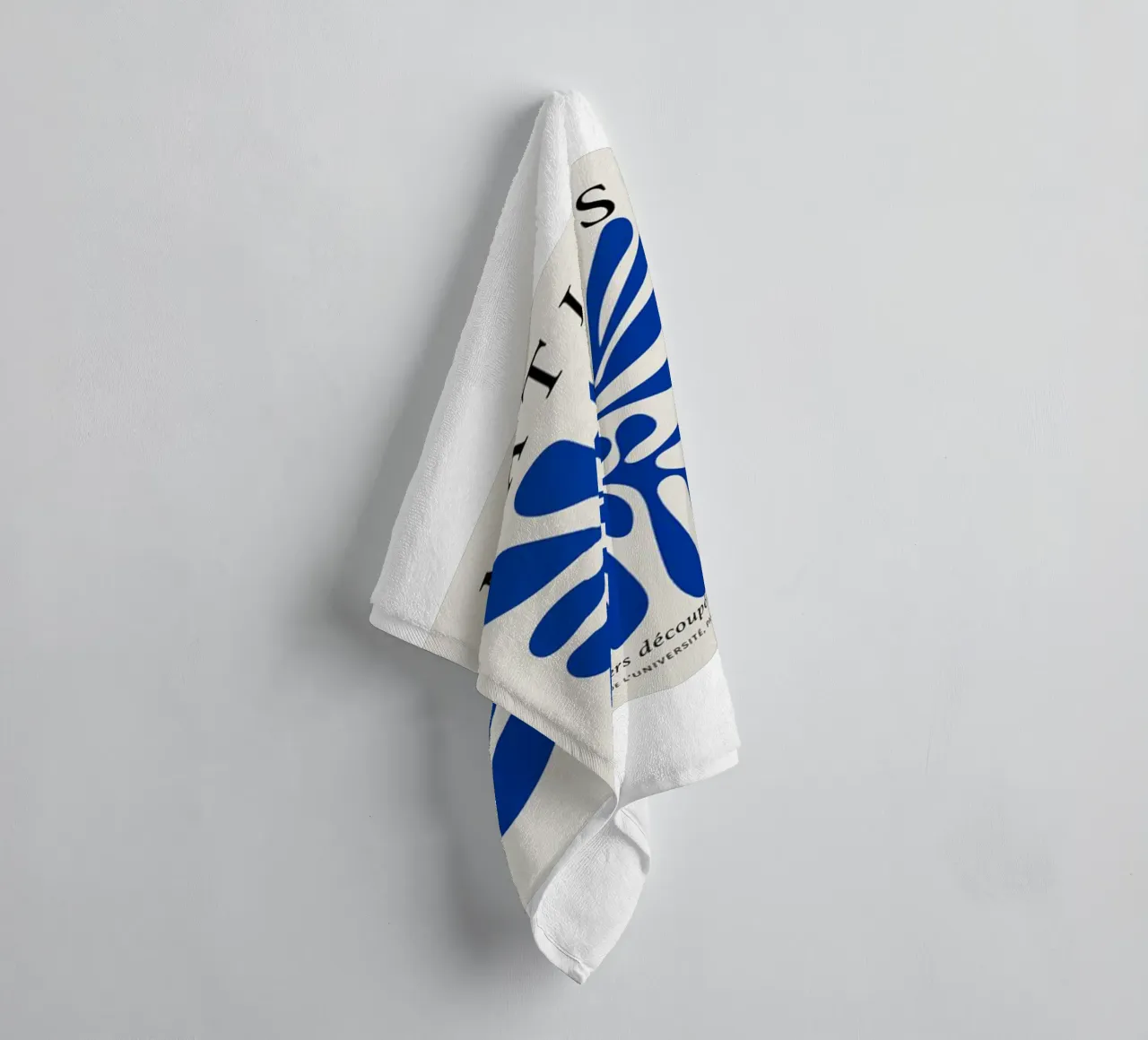 foglie di palma blu asciugamano da bagno da sazkia art