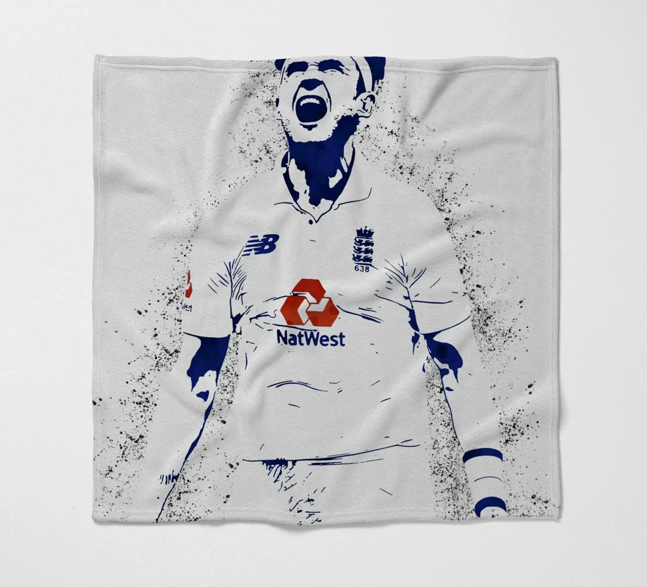Stuart Broad coperta in pile da tenten