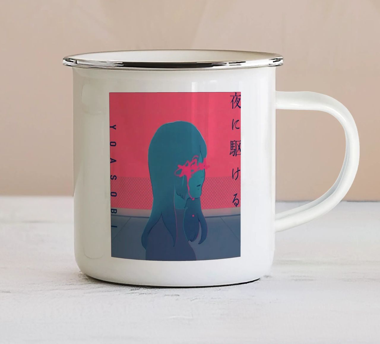 Yoru ni Kakeru tazza in smalto da Natasha Shop