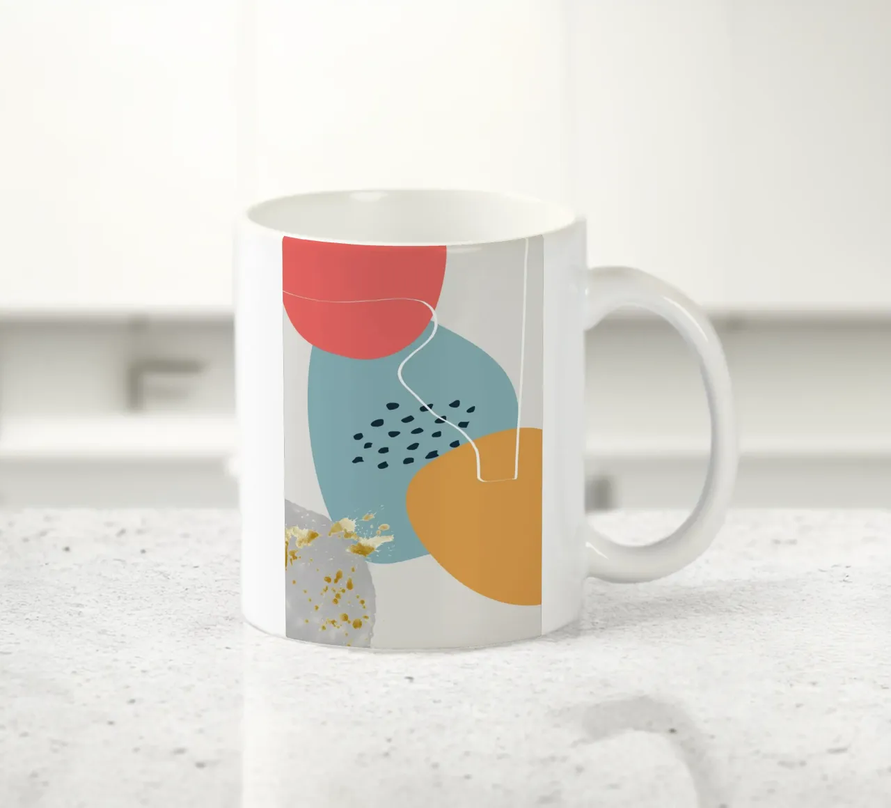 colorful abstract tazza in ceramica da vintageshop