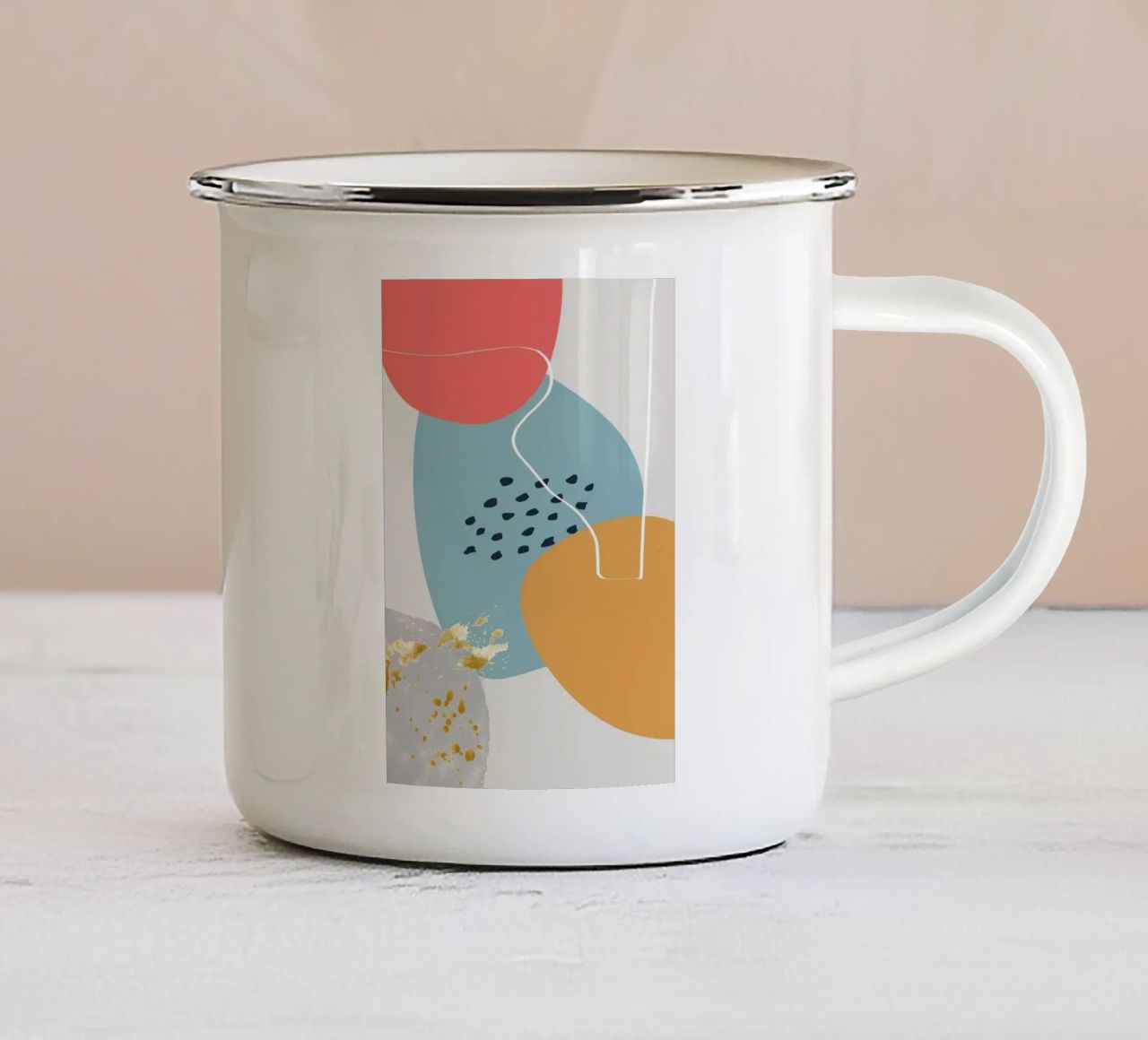 colorful abstract tazza in smalto da vintageshop