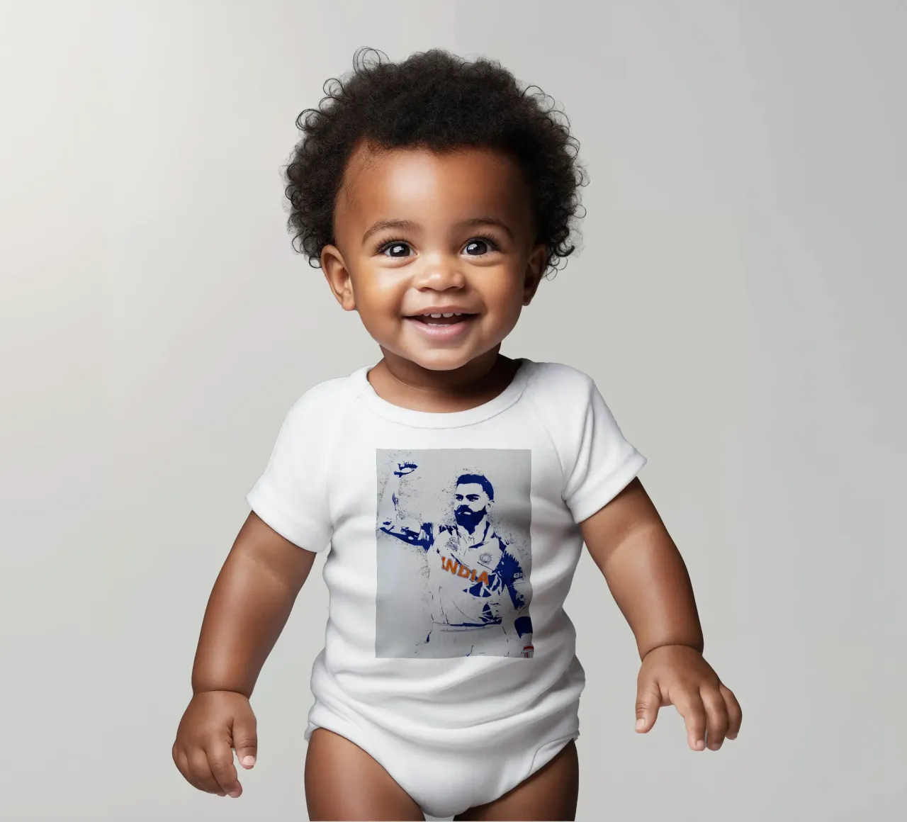 Virat Kohli short-sleeve baby romper by tenten