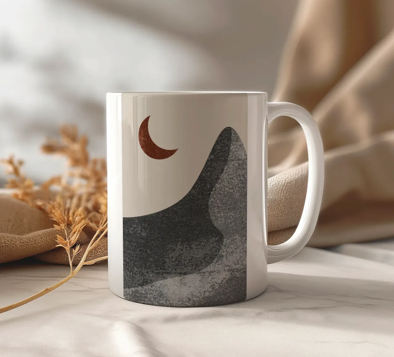 abstract lonely moon tazza in ceramica da vintageshop