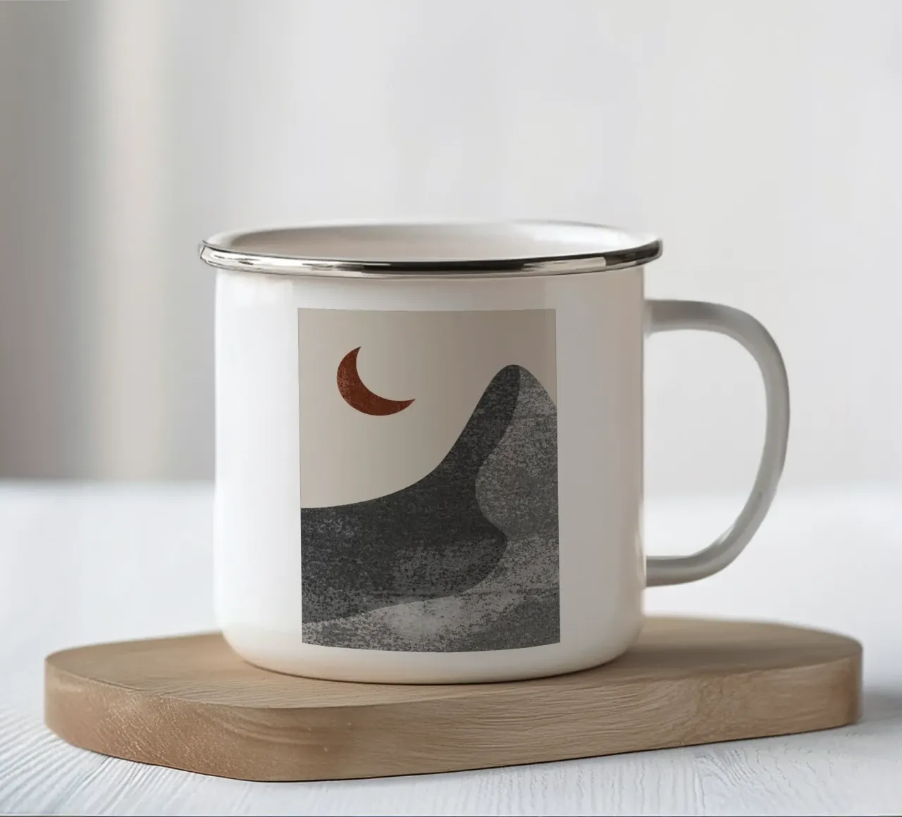abstract lonely moon tazza in smalto da vintageshop