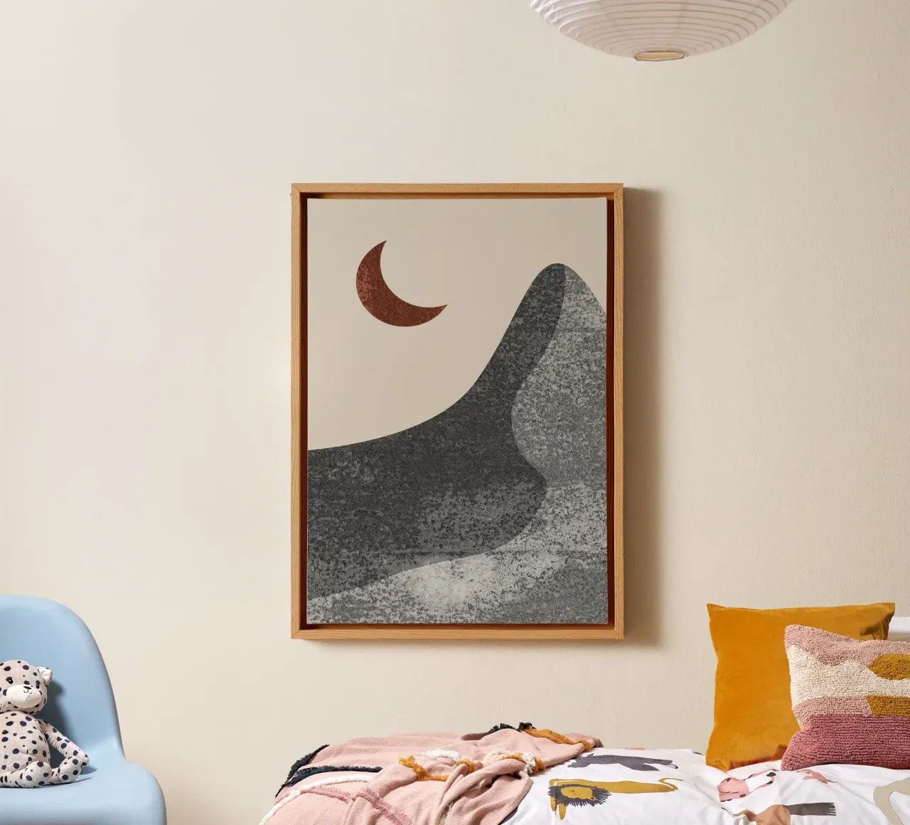 abstract lonely moon canvas by vintageshop