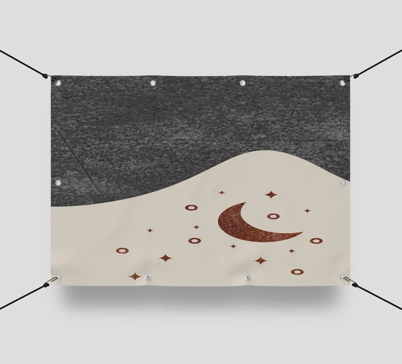 abstract moon and star telo in pvc da vintageshop