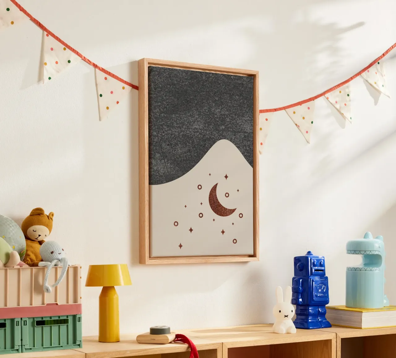 abstract moon and star tela con Cornice a cassetta da vintageshop