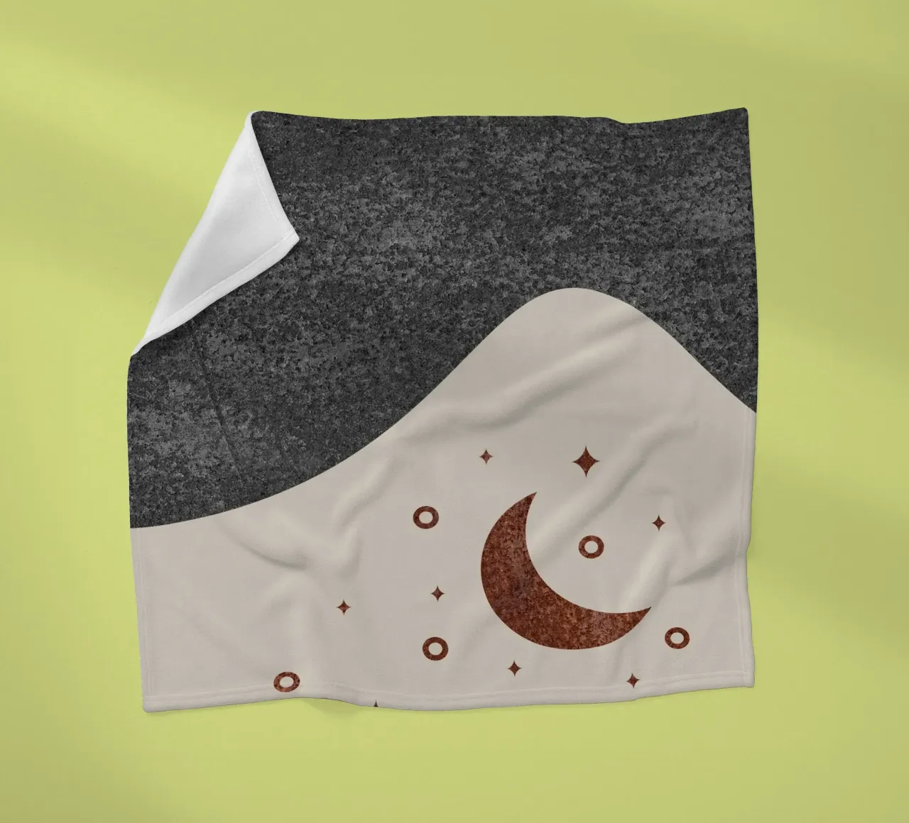 abstract moon and star coperta in pile da vintageshop