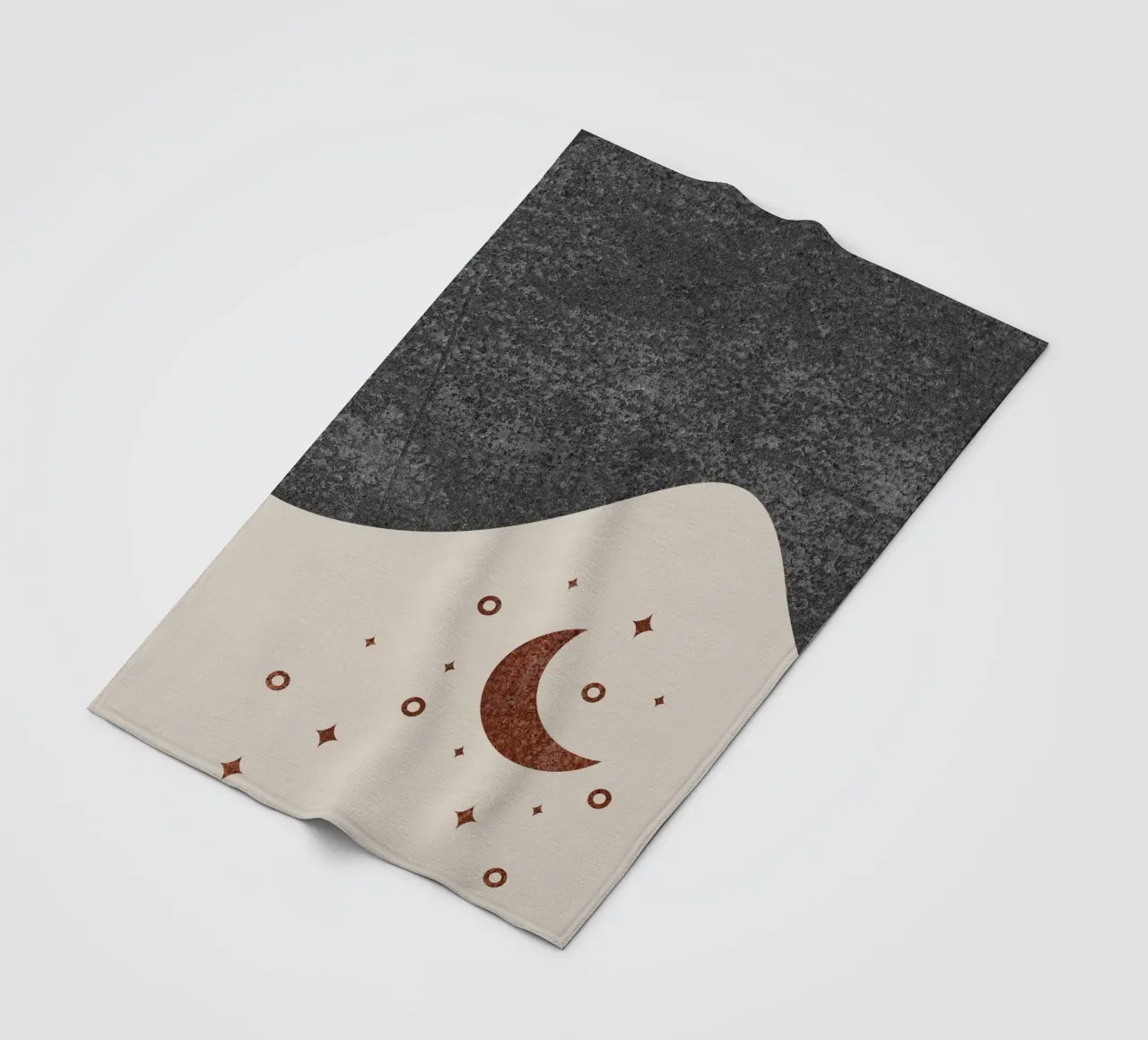 abstract moon and star coperta in pile da vintageshop