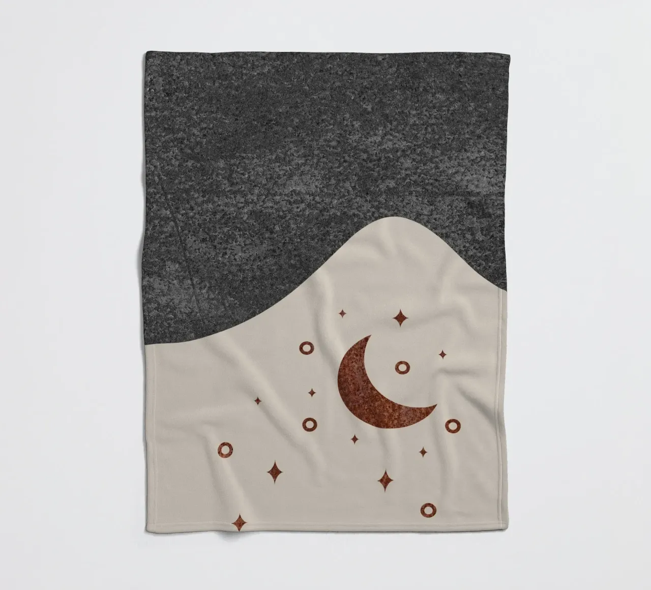abstract moon and star coperta in pile da vintageshop