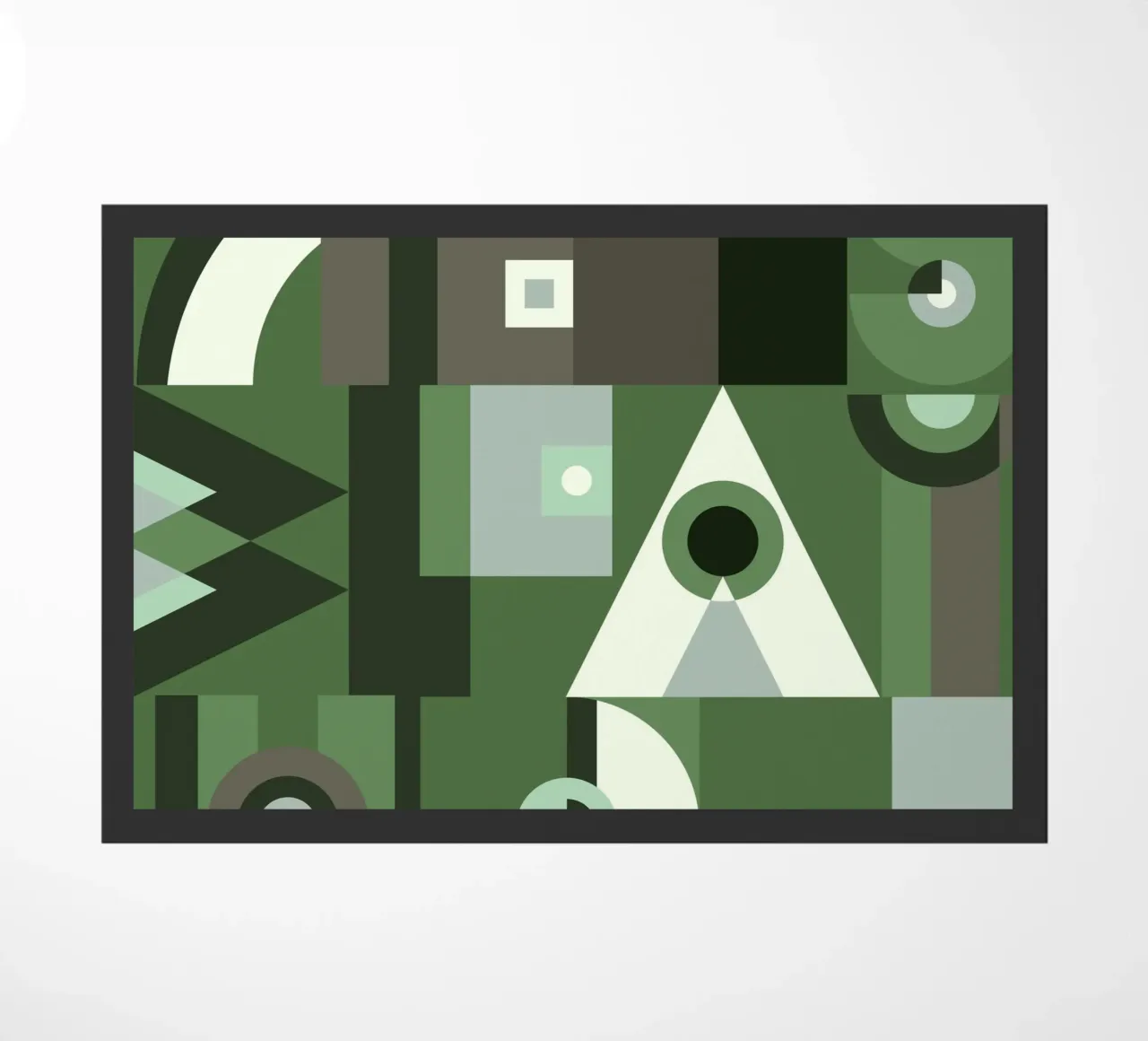 Modello di collage geometrico verde zerbino da Little Dean