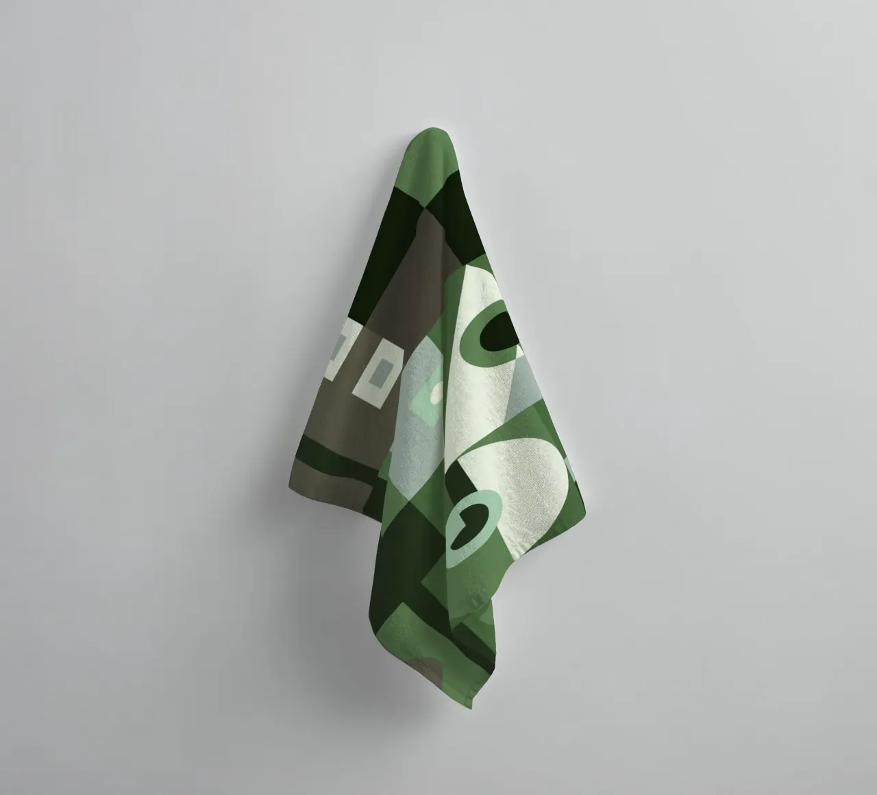 Modello di collage geometrico verde asciugamano da bagno da Little Dean