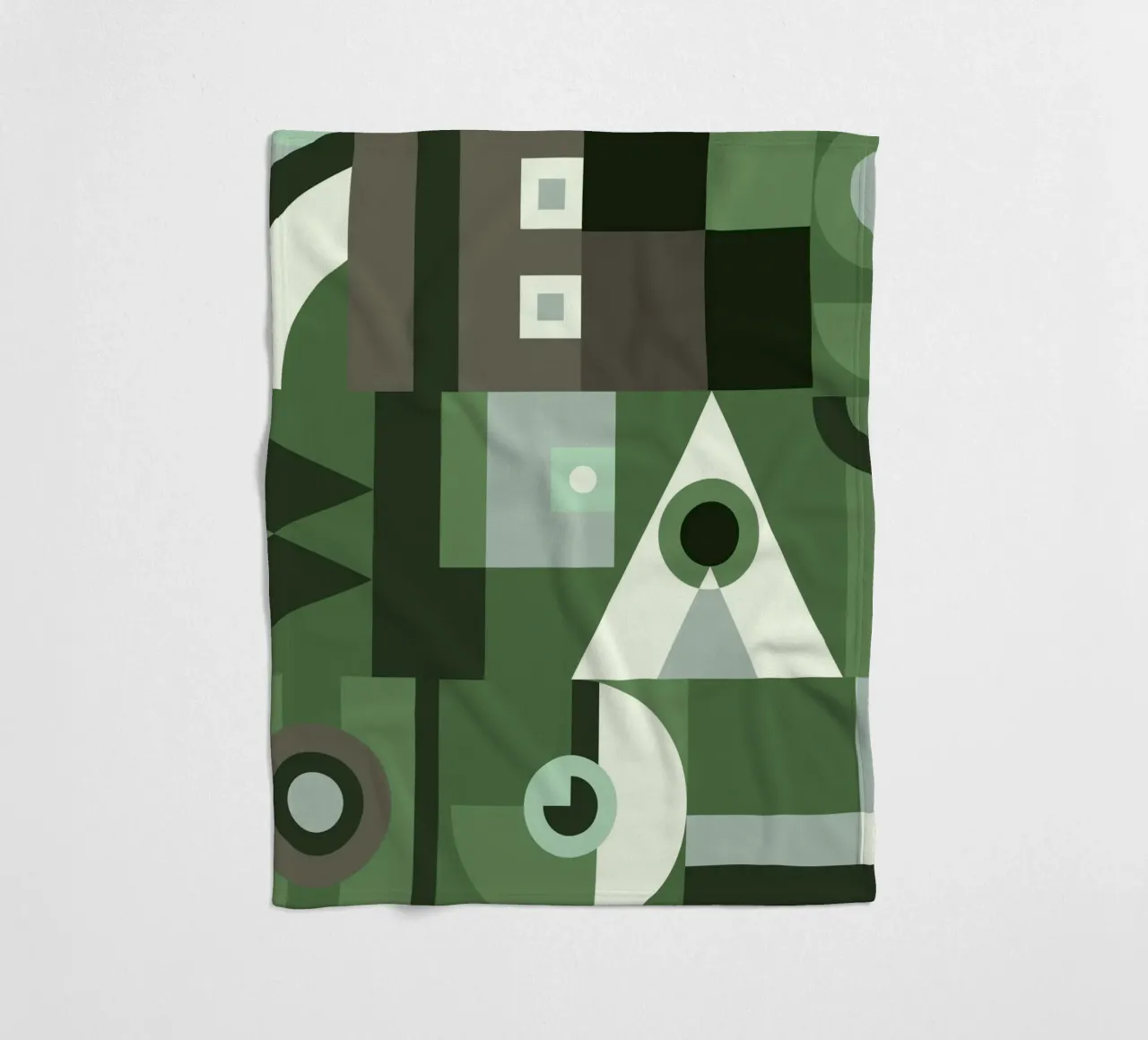 Modello di collage geometrico verde coperta in pile da Little Dean