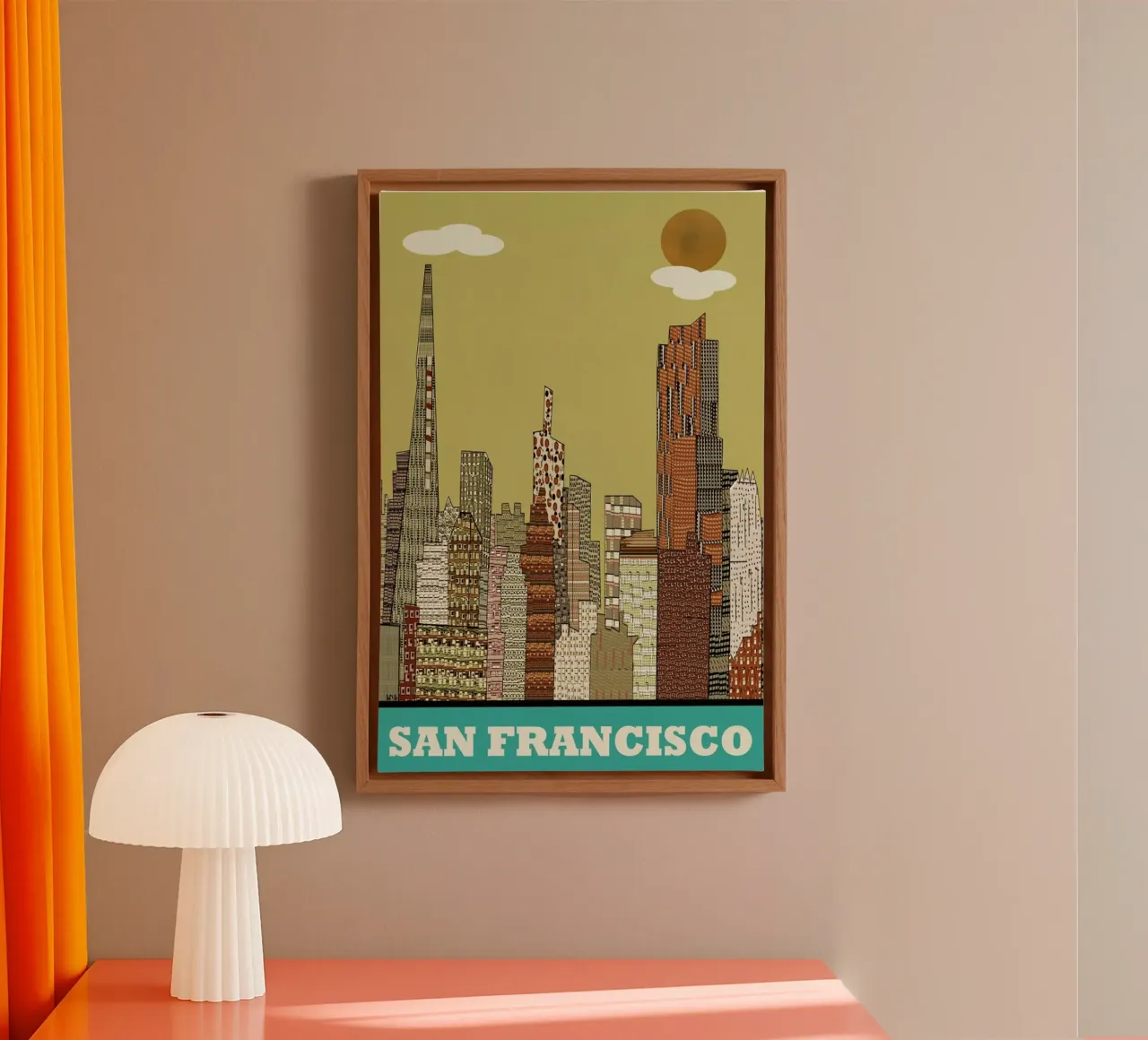 san francisco tela con Cornice a cassetta da Brian Buckley