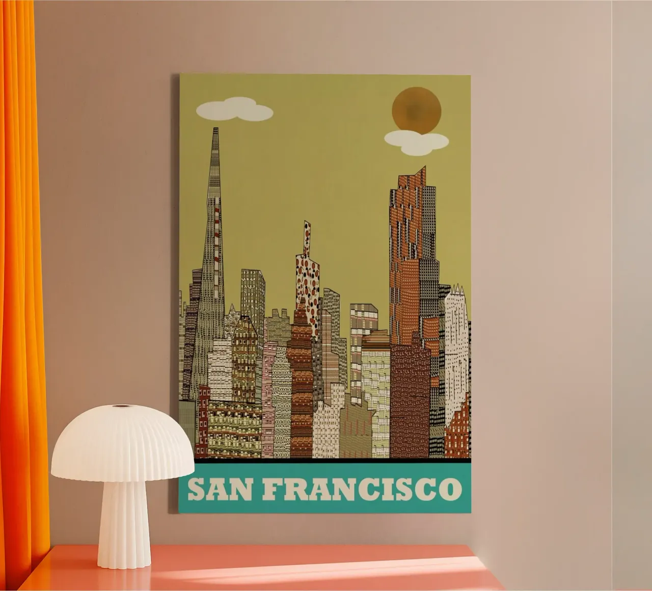 san francisco tela con Cornice a cassetta da Brian Buckley