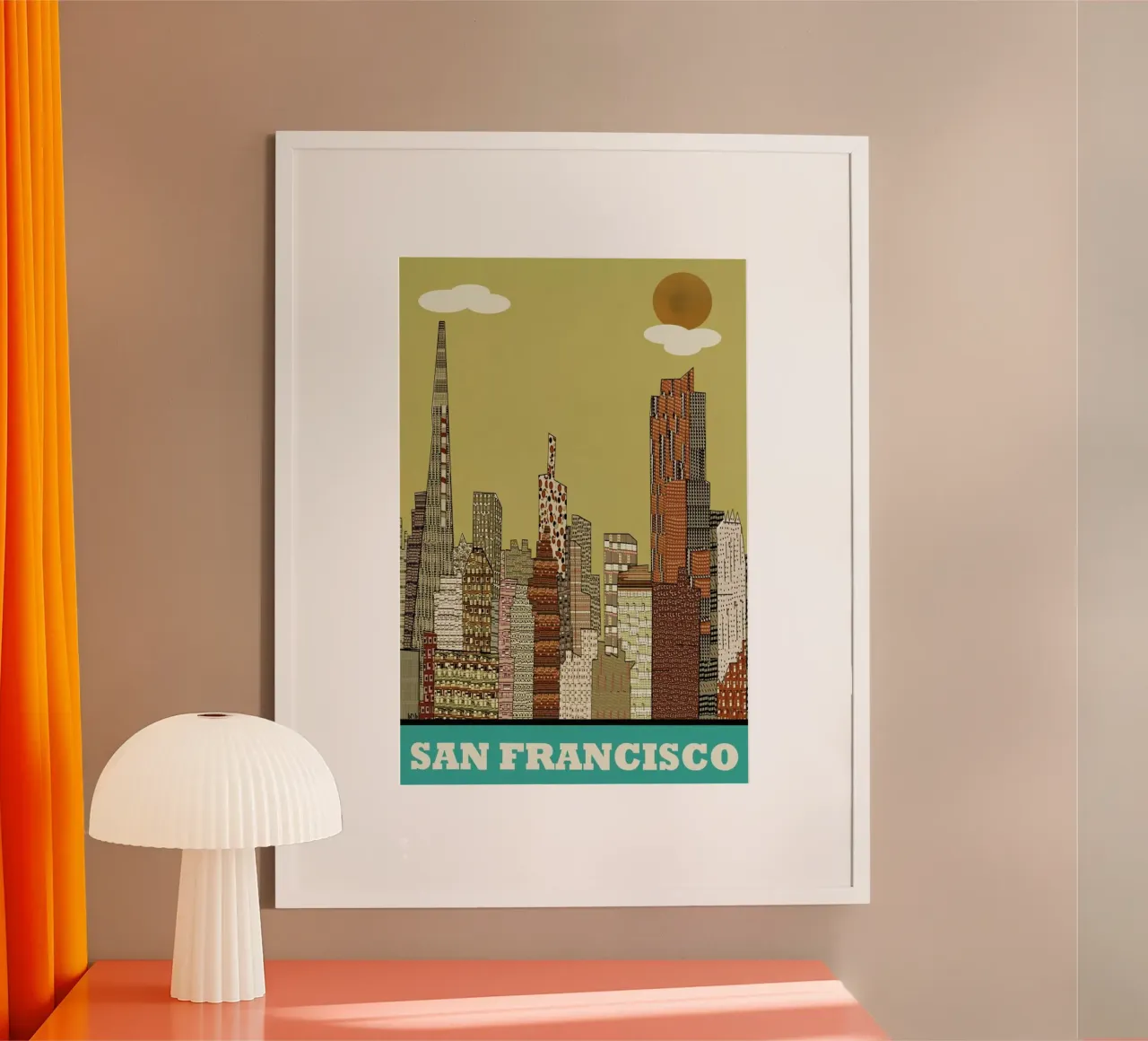 san francisco poster con telaio in legno da Brian Buckley