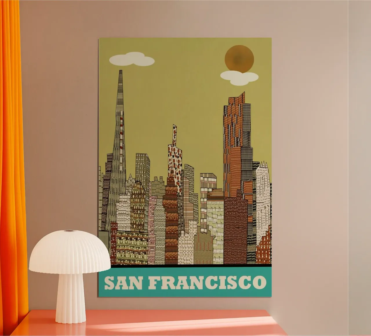 san francisco poster con telaio in legno da Brian Buckley