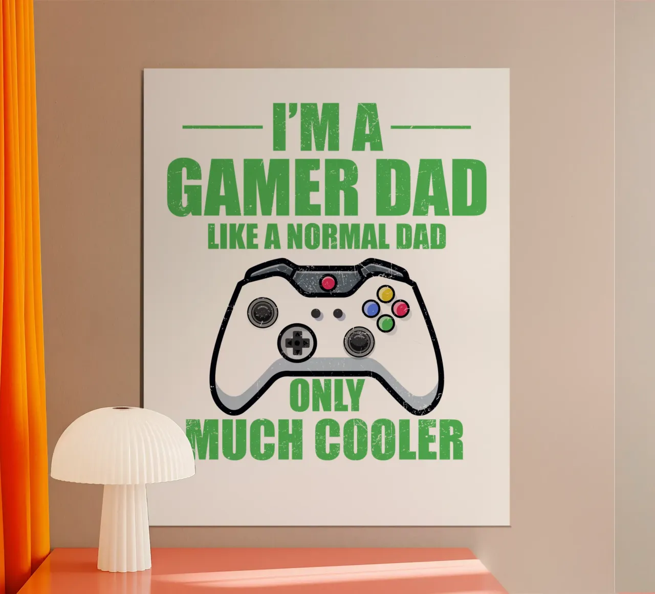 I'M A GAMER DAD LIKE A NORMAL DAD ONLY MUCH COOLER poster con telaio in plastica da edsonramosart