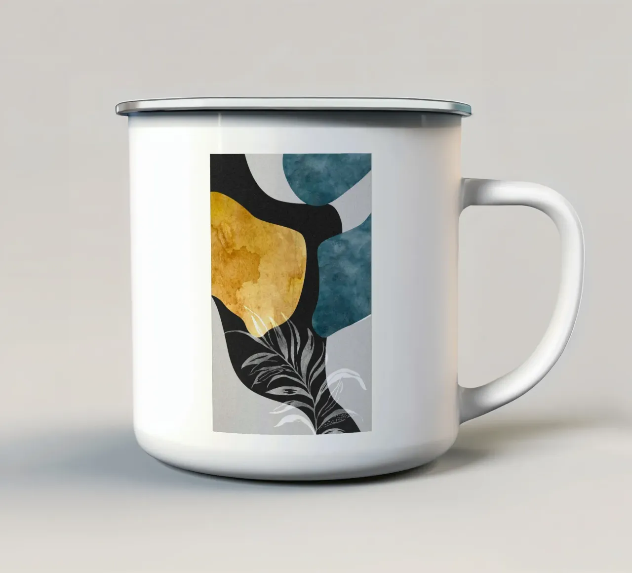 abstract white leaves tazza in smalto da vintageshop