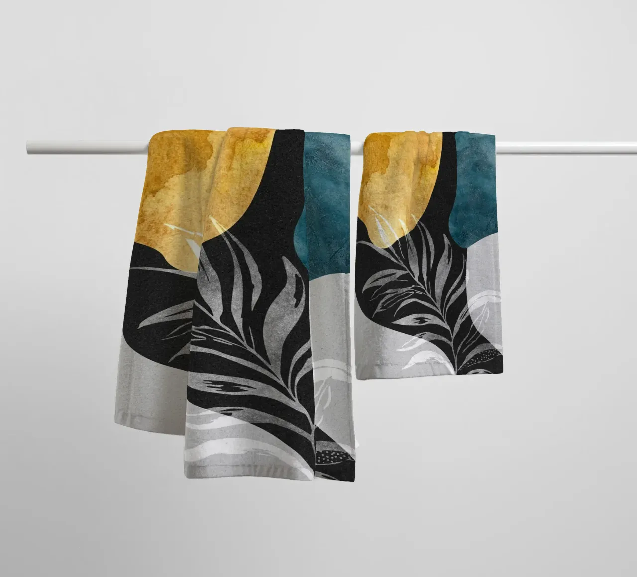 abstract white leaves asciugamano da bagno da vintageshop
