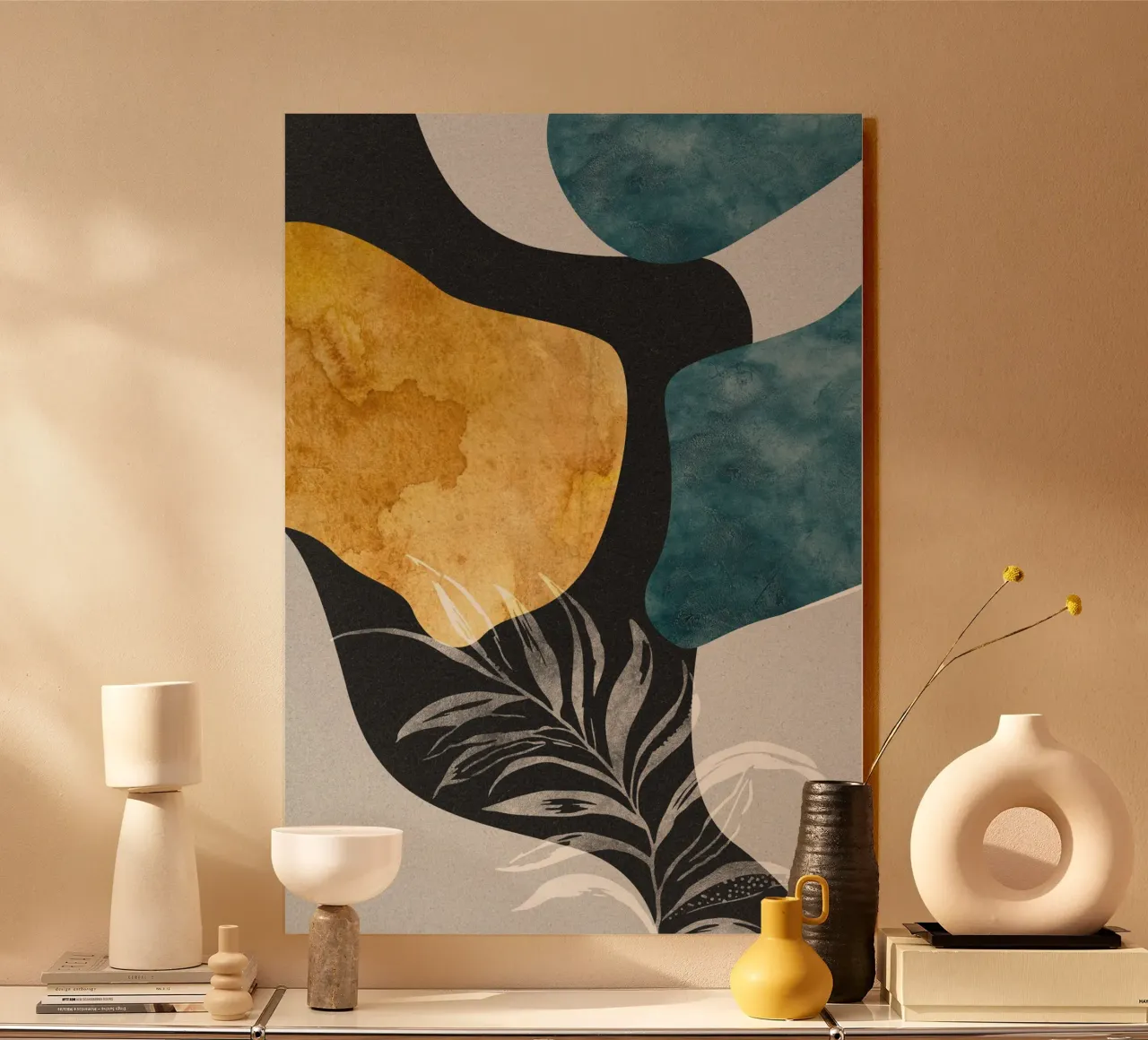 abstract white leaves alluminio dibond da vintageshop