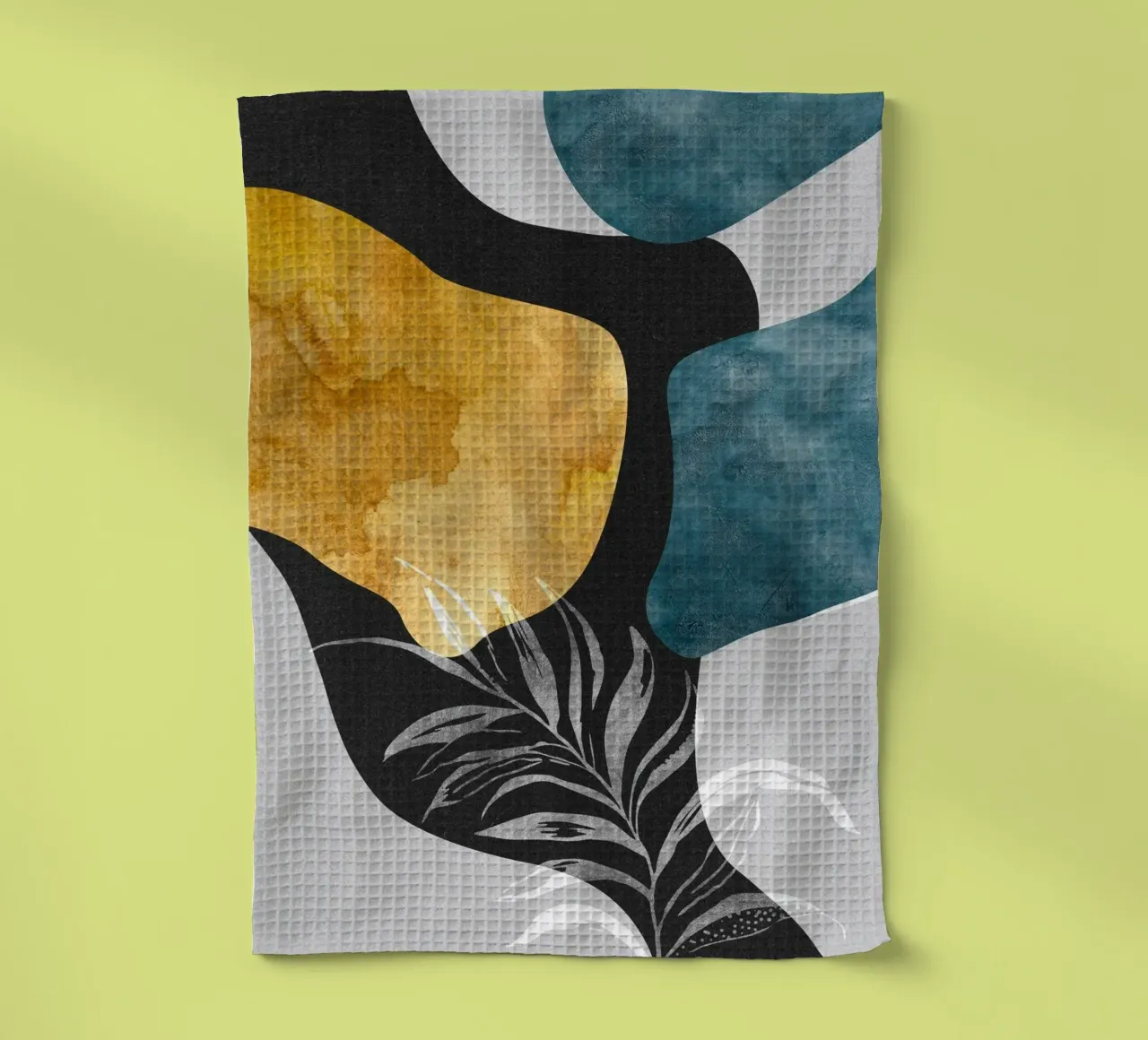 abstract white leaves canovaccio da cucina da vintageshop