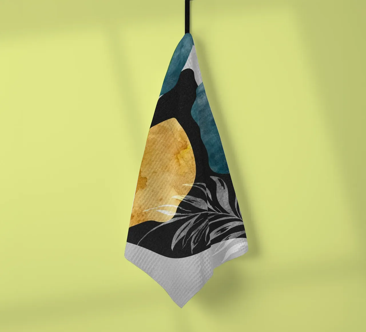 abstract white leaves canovaccio da cucina da vintageshop
