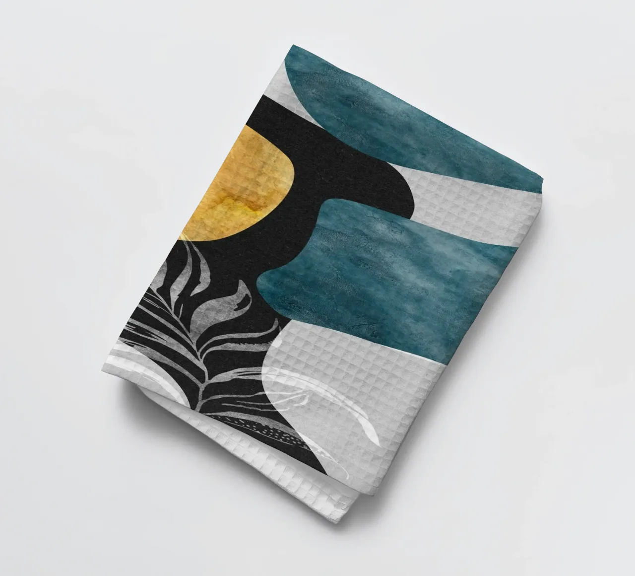 abstract white leaves canovaccio da cucina da vintageshop